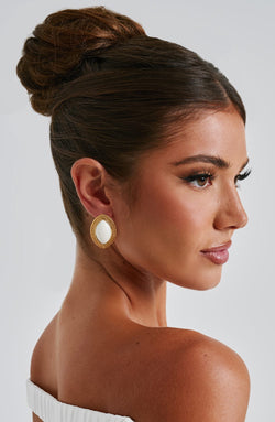 Azra Earrings - Ivory/Gold