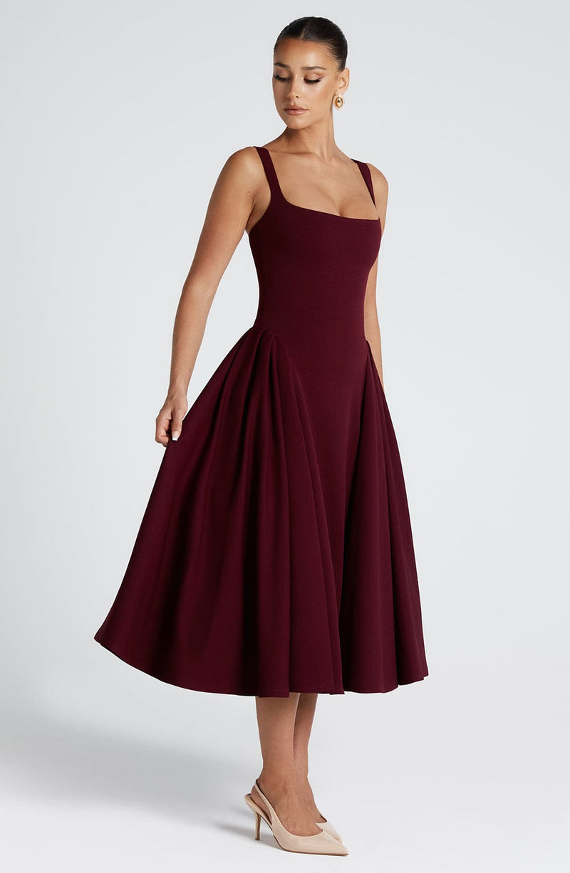 Betty Midi Dress - Cherry Lacquer