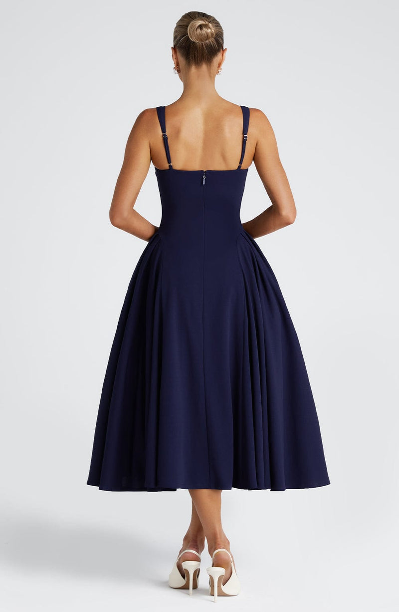 Betty Midi Dress - Navy