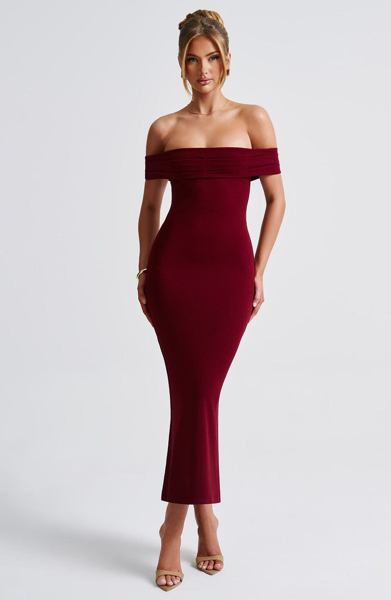 Bex Midi Dress - Burgundy