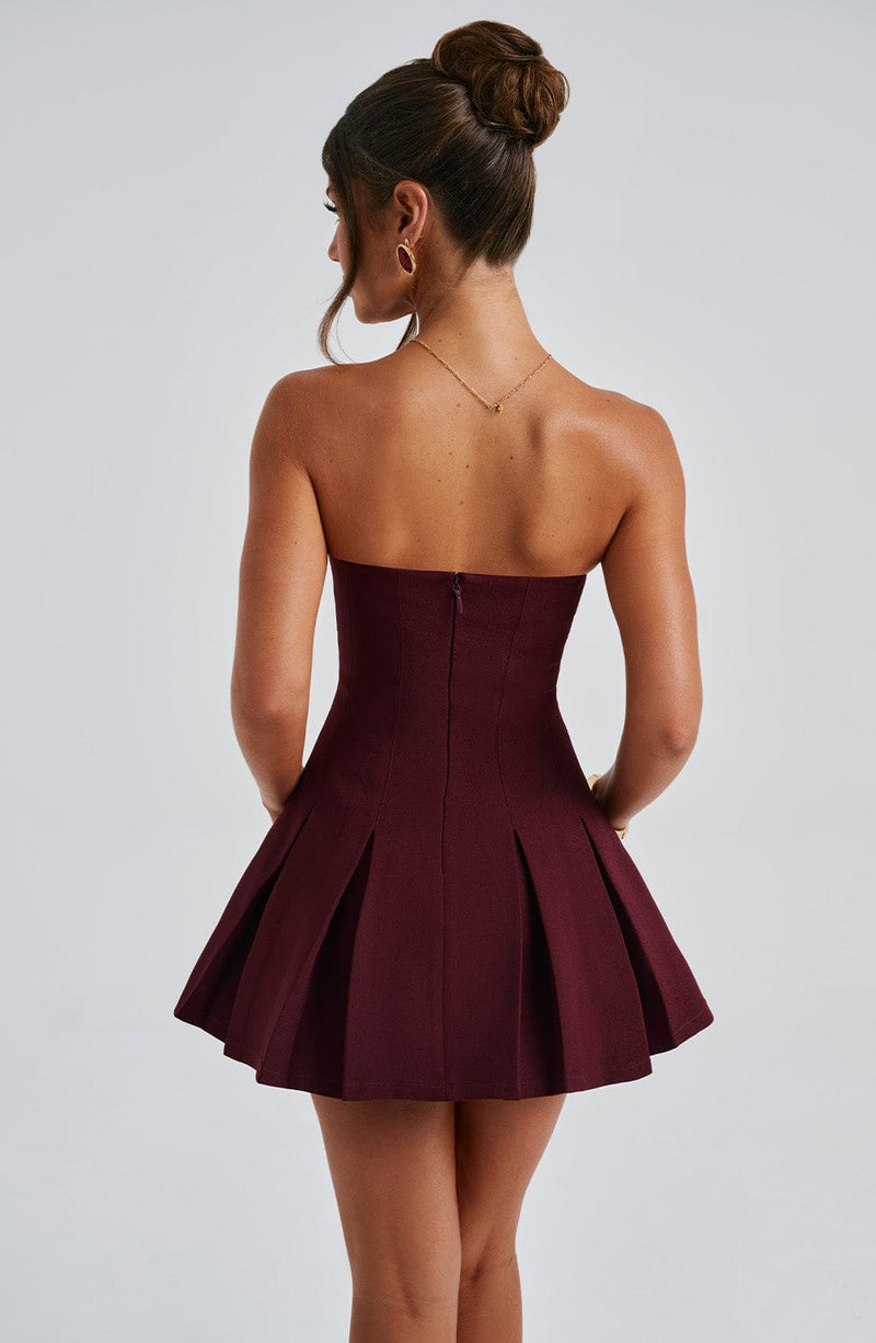 Bryony Mini Dress - Cherry Lacquer