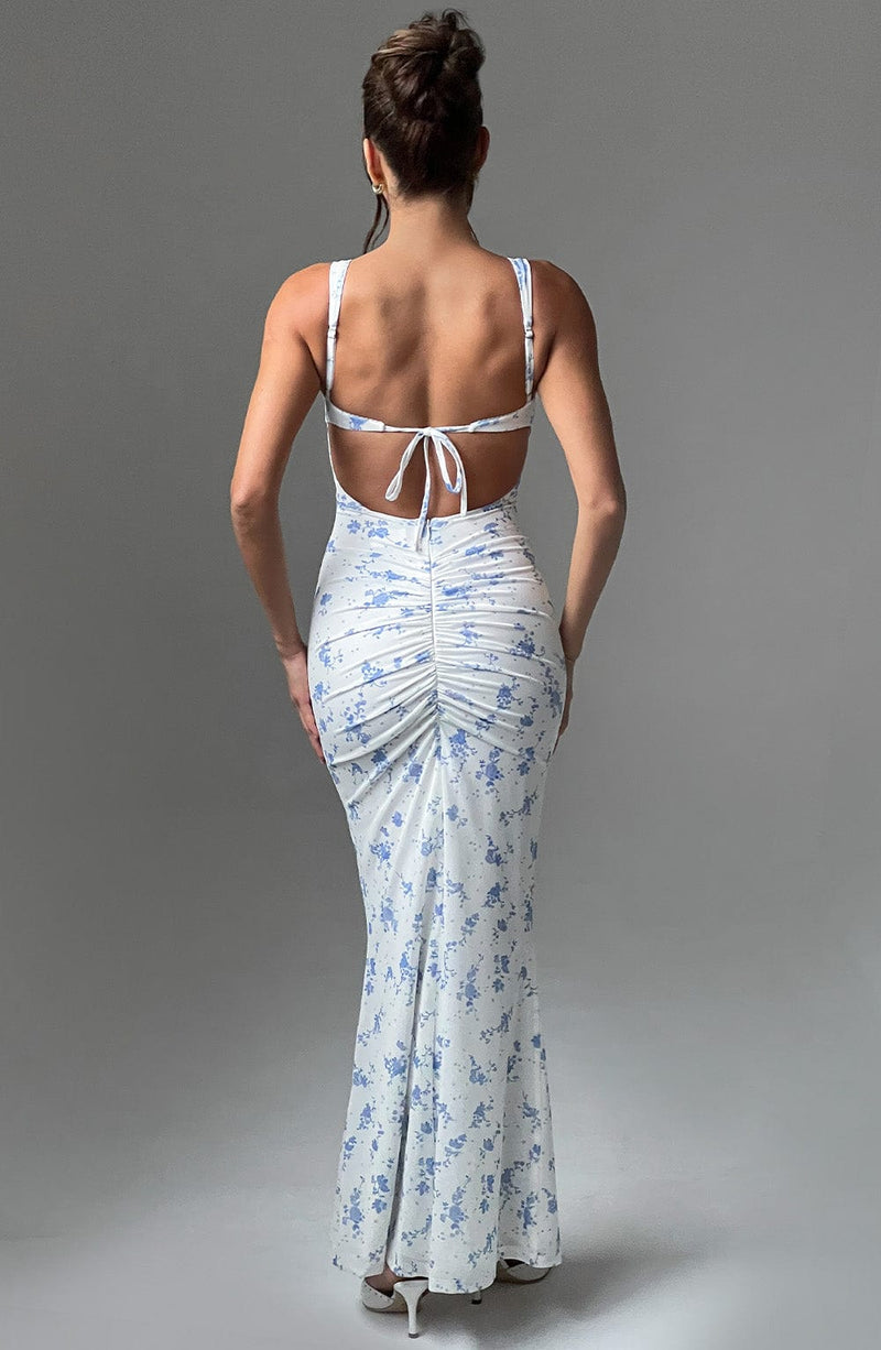 Caoimhe Maxi Dress - Blue Ditsy Print