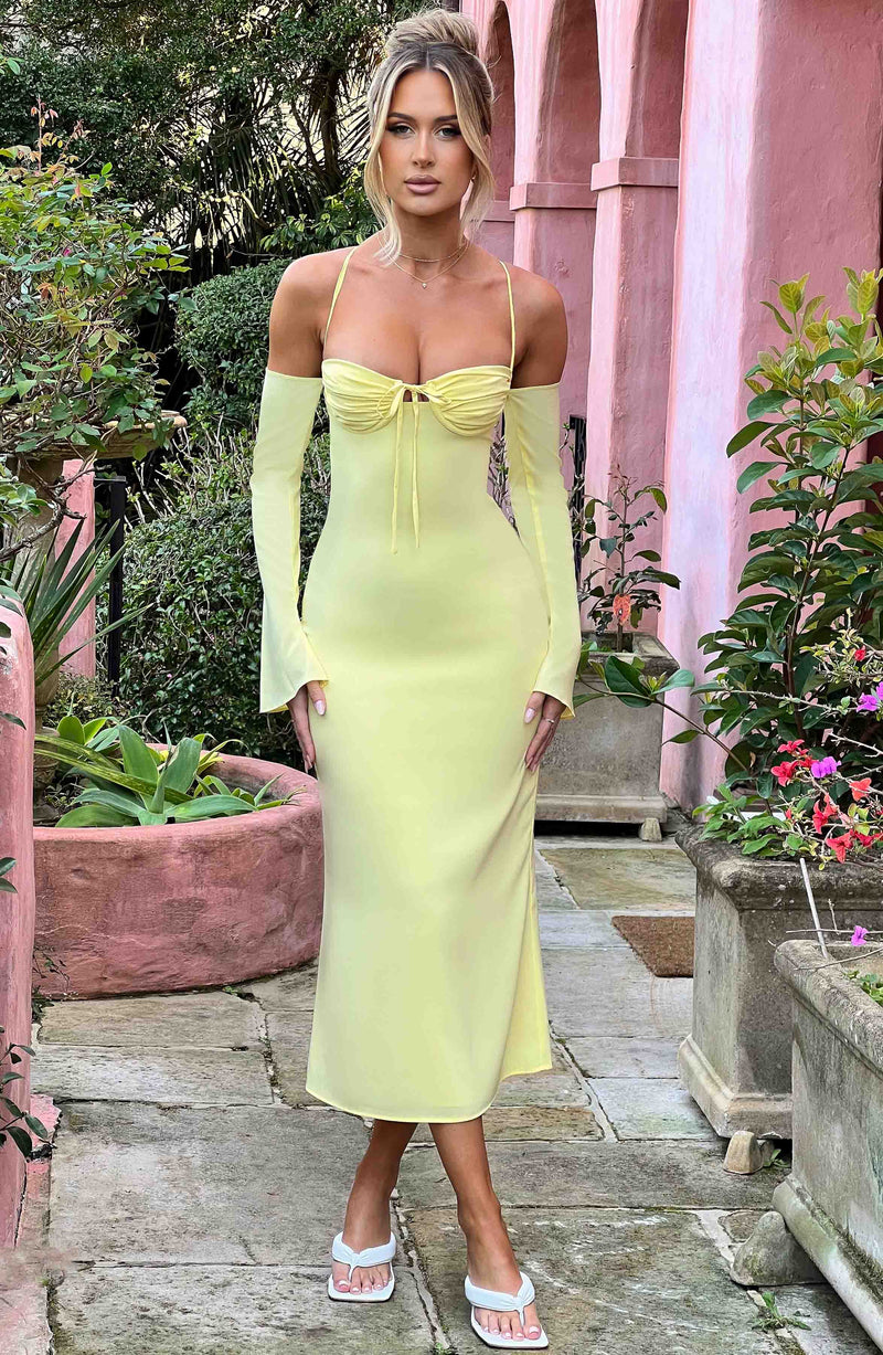 Dulce Midi Dress - Lemon