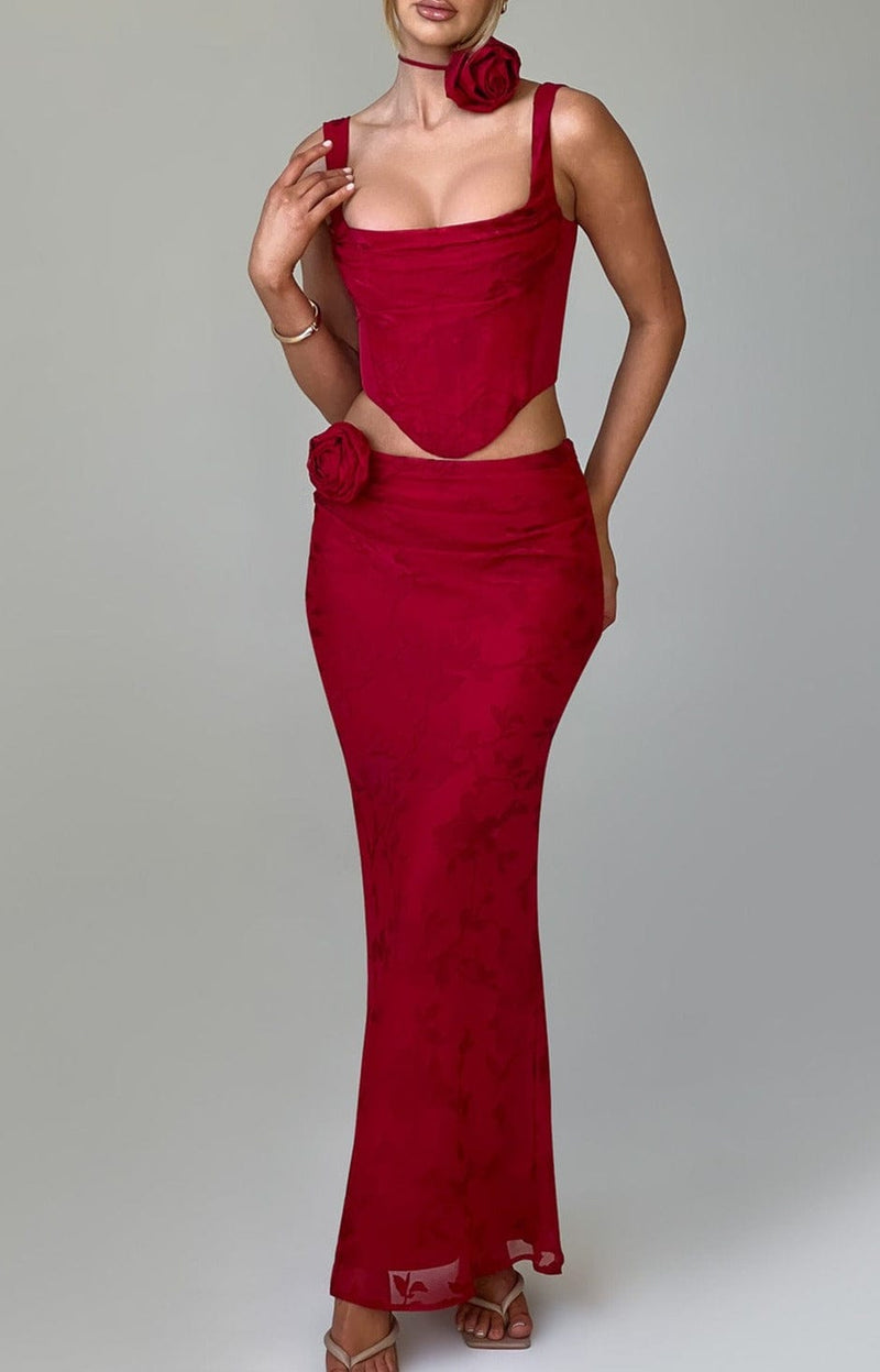 Elizabeth Maxi Skirt - Red