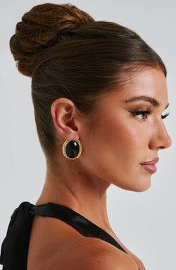 Eloise Earrings - Black/Gold