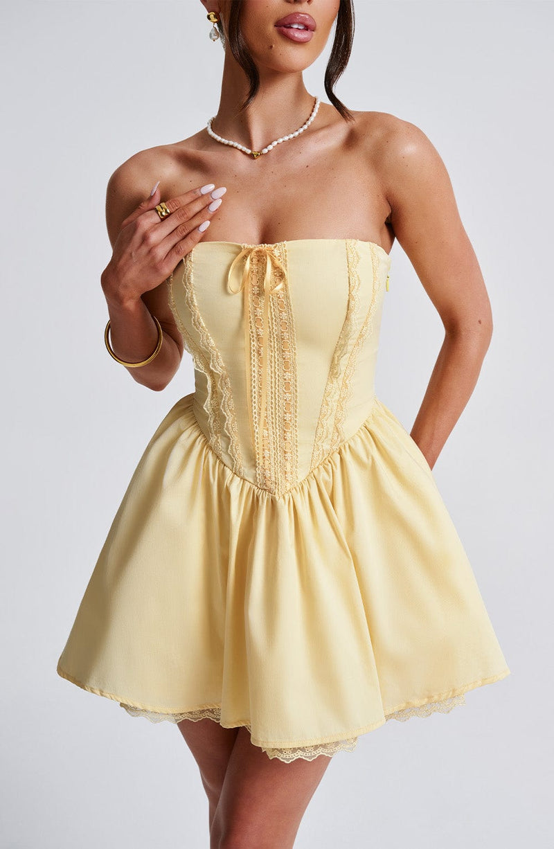 Evie Mini Dress - Lemon