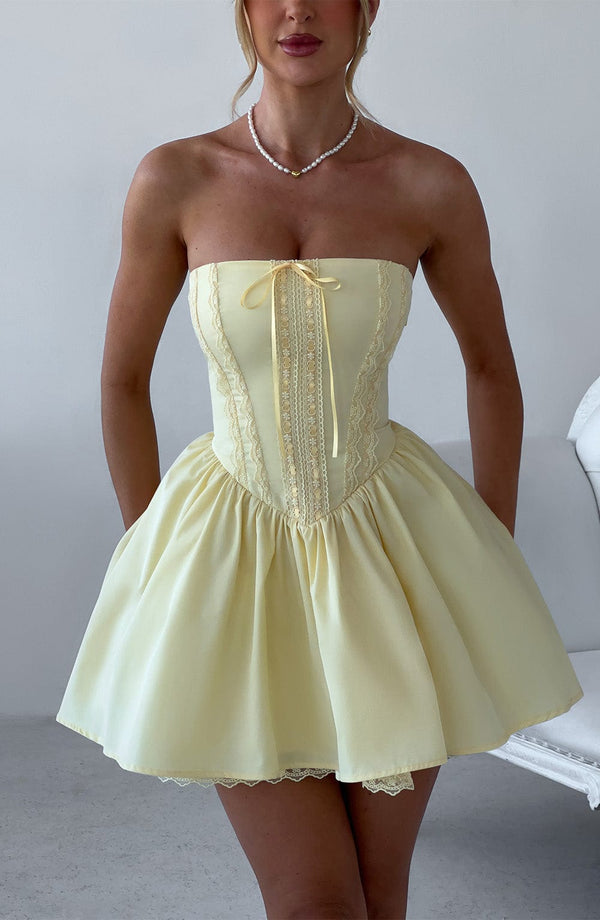 Evie Mini Dress - Lemon