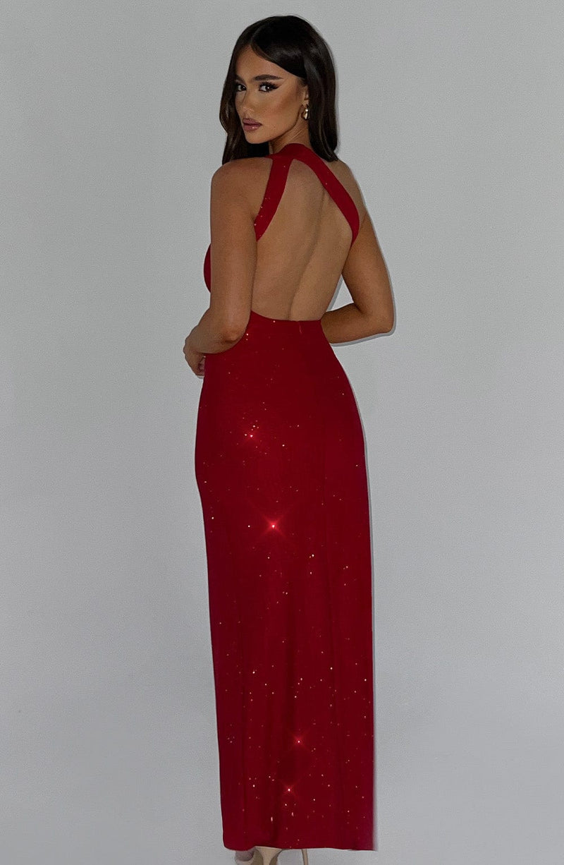 Genevieve Maxi Dress - Red Sparkle