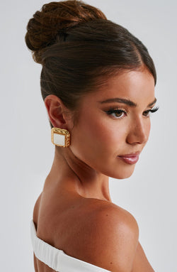 Kennedy Earrings - Ivory/Gold