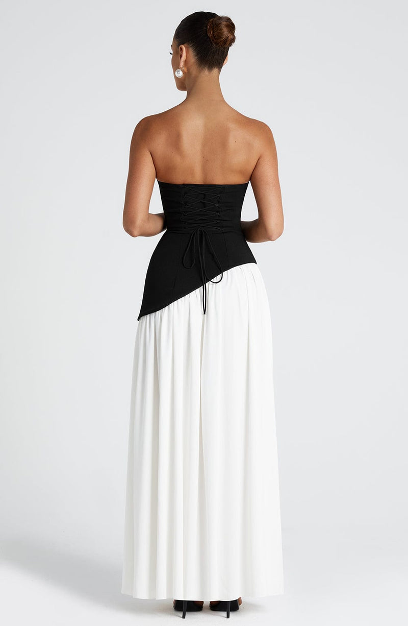 Maliyah Maxi Dress - Black/White