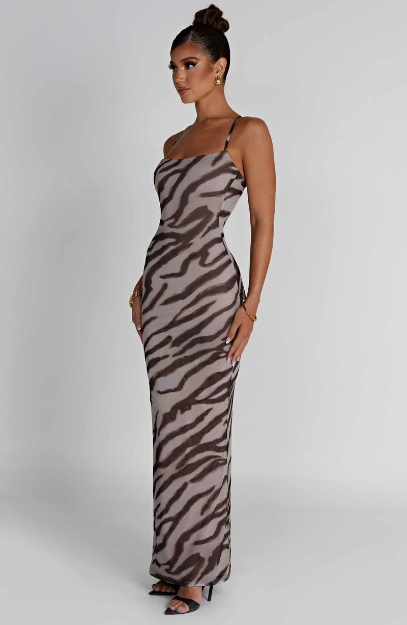 Nessa Maxi Dress - Zebra Print