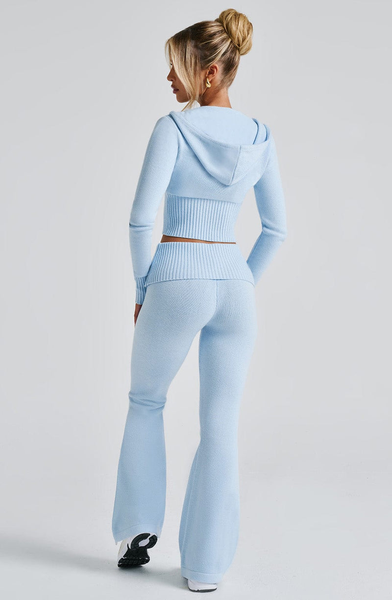 Portia Knit Hoodie - Baby Blue