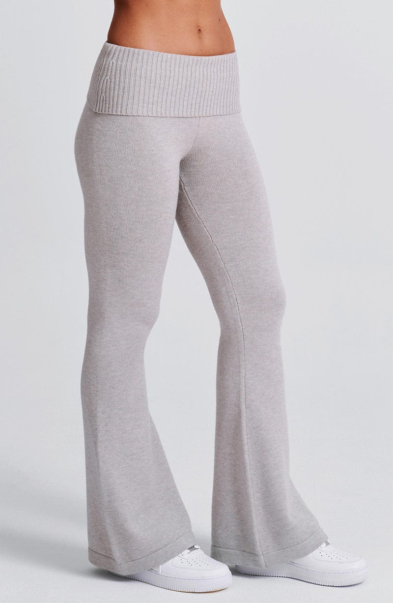 Portia Knit Pants - Light Grey Marl