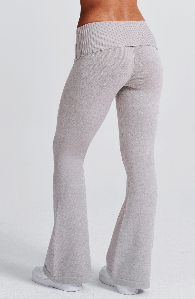 Portia Knit Pants - Light Grey Marl